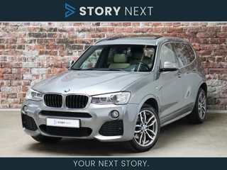Hoofdafbeelding BMW X3 BMW X3 xDrive20i High Executive M Sport Pakket Automaat / Trekhaak / Panoramadak / Leder / Navigatie Professional / Zonnescherm / Cruise Control / Parkeersensoren / Hifi / Climate Control / Bluetooth / Stoelverwarming / Xenon / 19 Inch