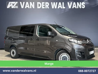 Citroën Jumpy 2.0 BlueHDI **MARGE, GEEN BTW** 123pk L3H1 Dubbele cabine Euro6 Airco | 6-Zits | 2x Zijdeur | Naviatie 2500kg trekhaak, Apple Carplay, Android Auto, Cruiscontrol, Parkeersensoren