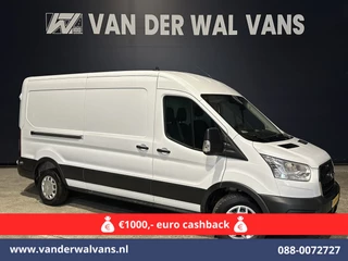 Hoofdafbeelding Ford Transit Ford Transit 2.0 TDCI 130pk L3H2 Euro6 Airco | Navigatie | Stoelverwarming | Camera | Apple Carplay | Android Auto LED, cruisecontrol, parkeersensoren, verwarmde voorruit, 2500kg trekvermogen