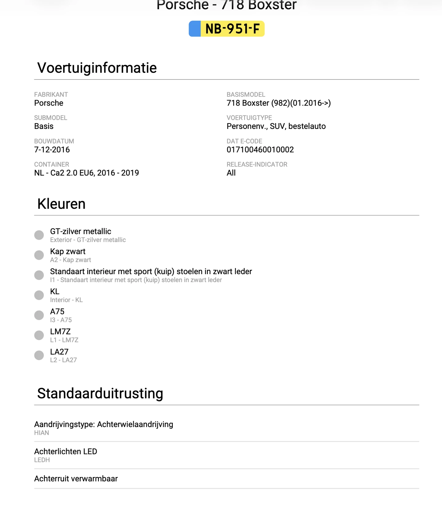 Hoofdafbeelding Porsche 718