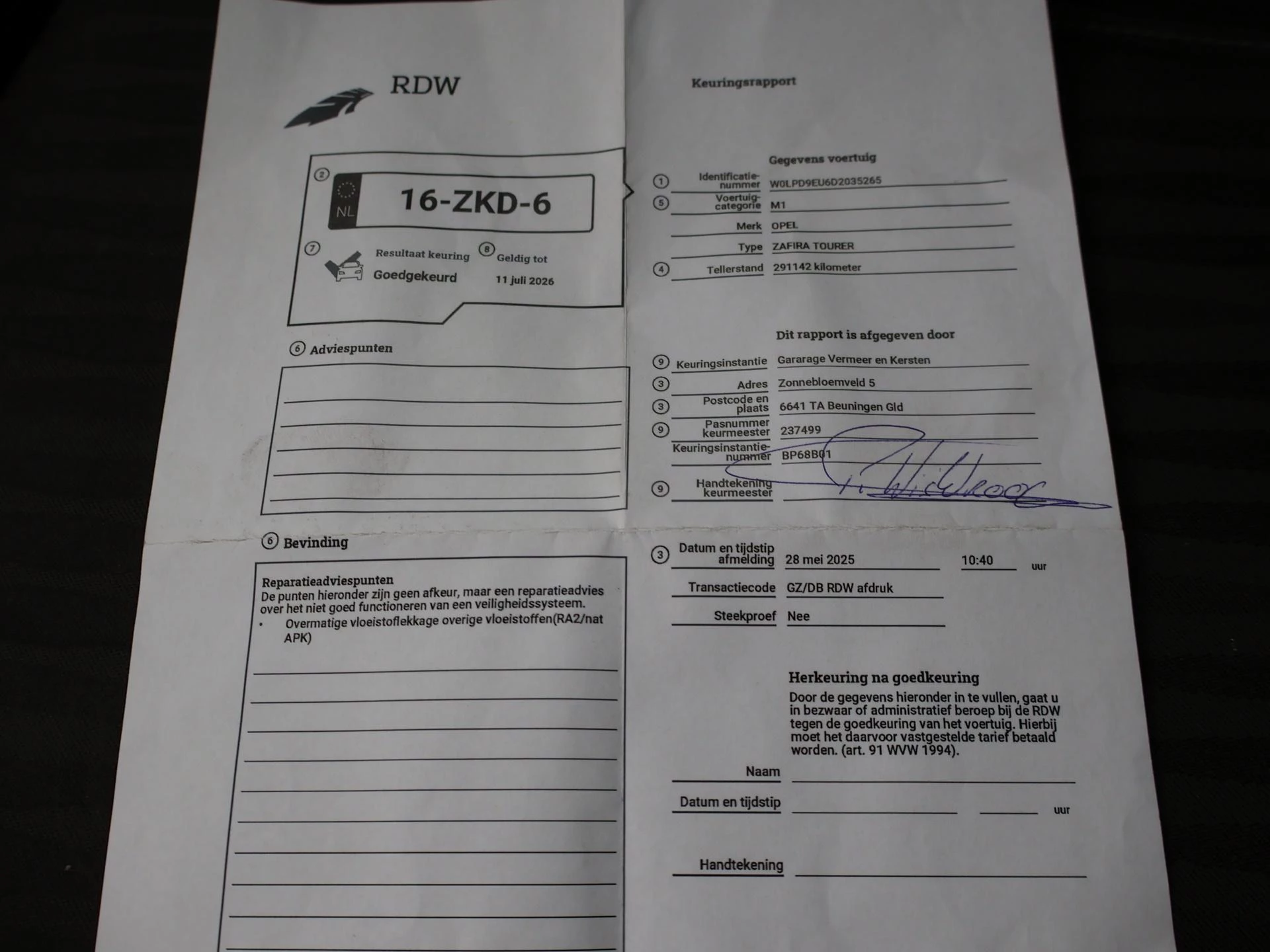 Hoofdafbeelding Opel Zafira