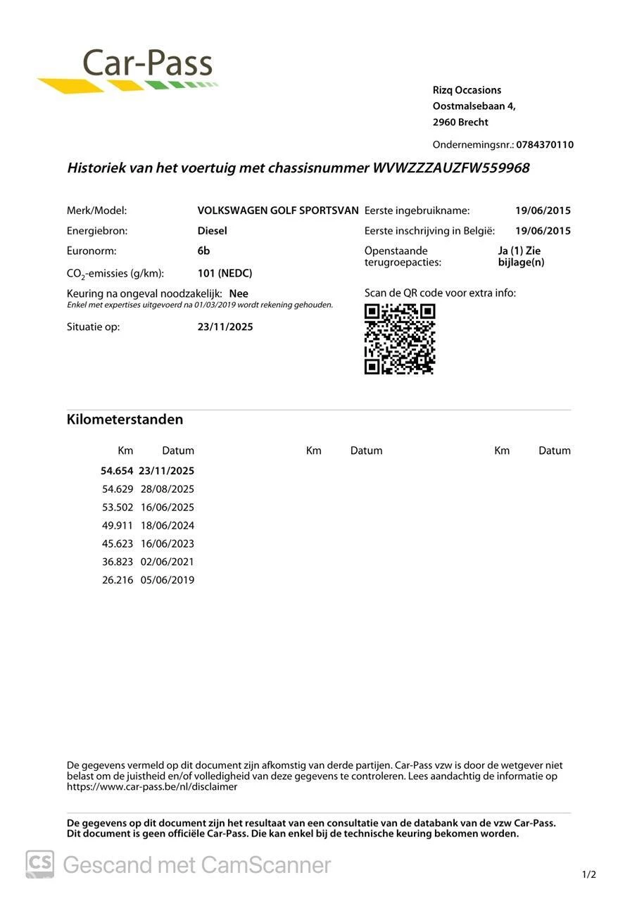 Hoofdafbeelding Volkswagen Golf Sportsvan