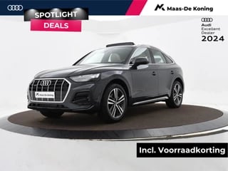 Audi Q5 Sportback Advanced edition 50 TFSI e 299 pk · Luchtvering · Glazen panoramadak · Ass. pakket City + Tour · Lederen bekleding