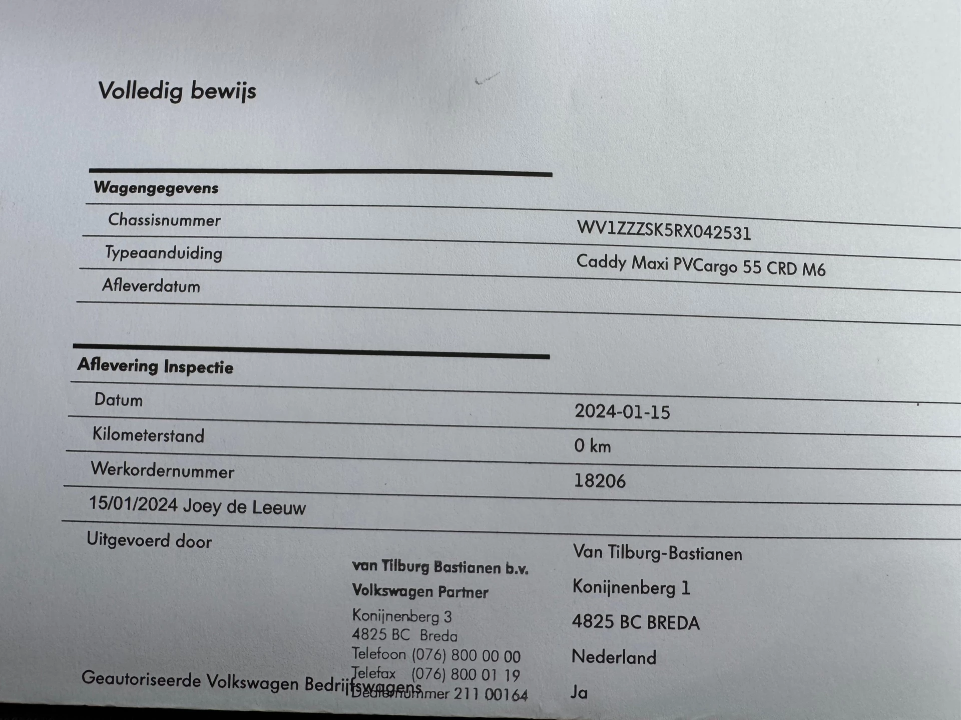 Hoofdafbeelding Volkswagen Caddy