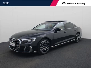 Hoofdafbeelding Audi A8 Audi A8 60 TFSIe 340kW/462PK quattro Lang · Panoramadak · Leder · Rondom zichtcamera · Garantie tot januari 2027 of 100000km.
