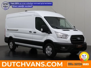 Ford Transit 130PK L3H2 | Navigatie | Camera | Airco | Fabrieksgarantie | Cruise | Trekhaak | Betimmering | 3-Zits