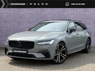 Volvo V90 2.0 T8 Plug-in hybrid AWD Ultra Dark 455PK! | BLACK PACK | 360° Camera | Massage | Luchtvering | Trekhaak | 20"lm velgen | Bowers & Wilkins | Adaptieve cruise | Panoramadak | Gelaagd glas | Geventileerd leer |