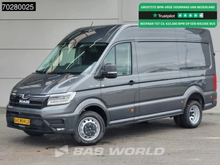 MAN TGE 5.160 Uniek! Dubbellucht Automaat 2025-model L3H3 ACC LED Navi Airco Camera Parkeersensoren CarPlay Euro6 L2H2 12m3 Airco