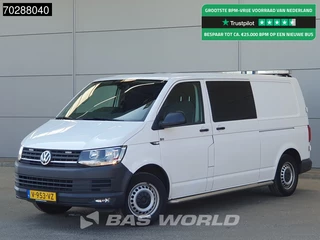 Volkswagen Transporter 150PK Dubbel Cabine Automaat L2H1 Navi Trekhaak Airco Cruise Parkeersensoren Werkplaatsinrichting L2 DC Mixto Doka 4m3 Airco Trekhaak Cruise control
