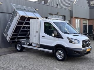 Ford Transit 350 2.0 TDCI L2H1 Kipper Airco Trekhaak 2800kg Euro 6 Openlaadbak Pick-up Kieper Gereedschapskist Stuurwielbediening Camera 1e eigenaar Dealer onderhouden Ex gemneente