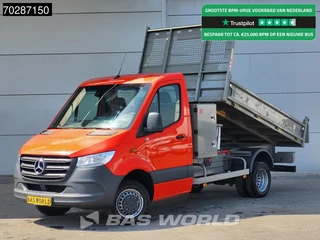 Hoofdafbeelding Mercedes-Benz Sprinter Mercedes Sprinter 514 CDI Kipper met Kist Dubbellucht 3,5t Trekhaak Airco Cruise Euro6 Tipper Benne Kieper 2m3 Airco Trekhaak Cruise control