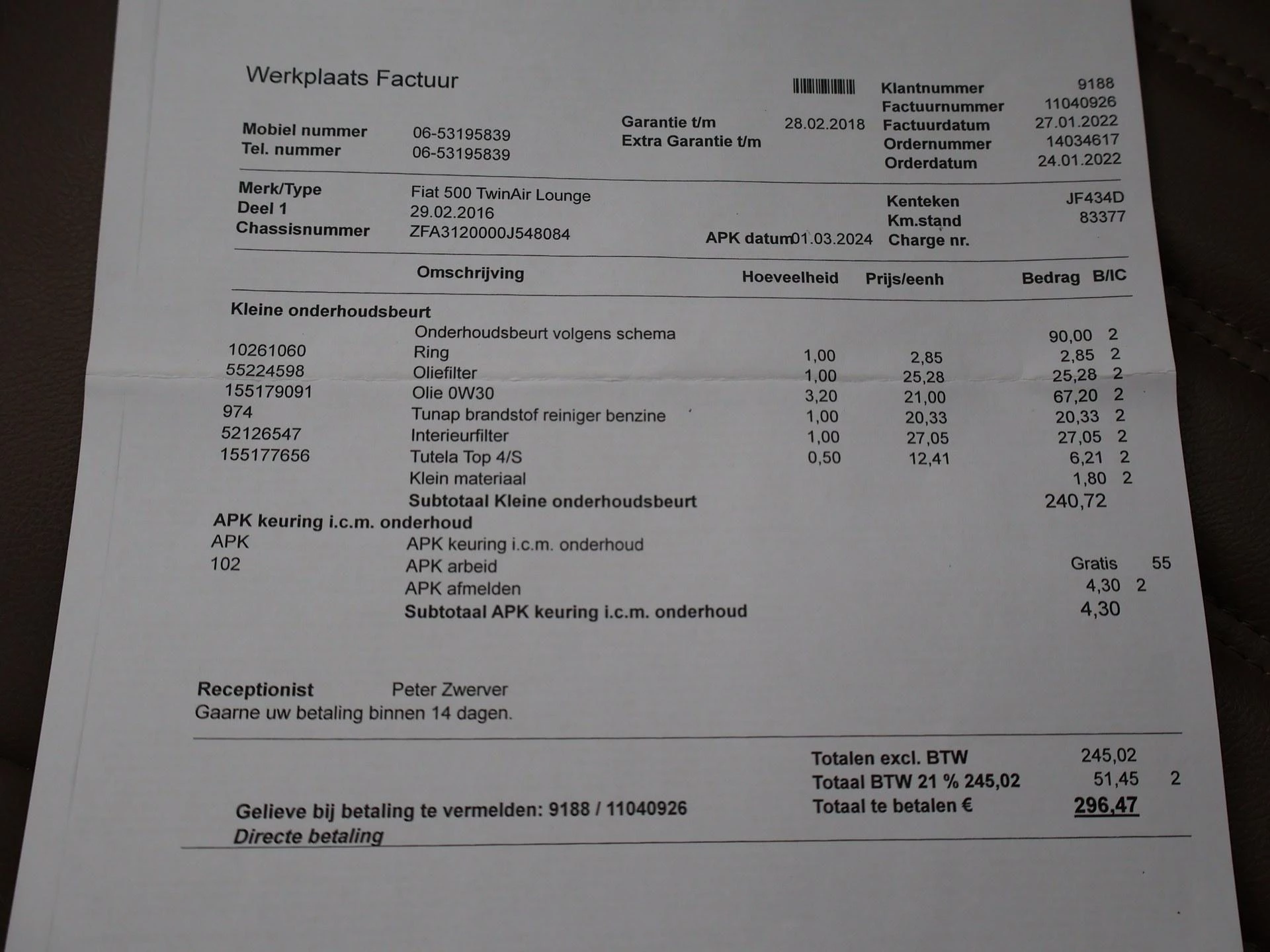 Hoofdafbeelding Fiat 500