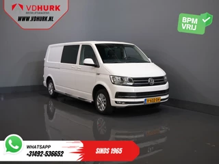 Volkswagen Transporter T6 2.0 TDI 150 pk DSG Aut. L2 Highline E6 DC Dubbel Cabine BPM VRIJ! Carplay/ Alarm/ Leder/ Cruise/ PDC/ Sidebars/ Trekhaak/ LMV/ DAB