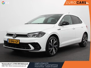 Hoofdafbeelding Volkswagen Polo Volkswagen Polo 1.0 TSI R-Line DSG Navigatie App Connect Climate Control DAB LED Parkeer sensoren Cruise control adaptive Lichtmetalen velgen