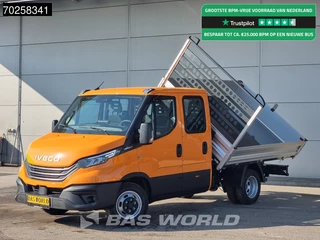 Hoofdafbeelding Iveco Daily Iveco Daily 35C21 3-Zijdige Kipper Dubbel Cabine 210PK 3.0L Dubbellucht 3,5t Trekhaak ACC Airco LED Camera CarPlay Euro6 Tipper Benne Kieper Dreiseitenkipper 2m3 Airco Trekhaak