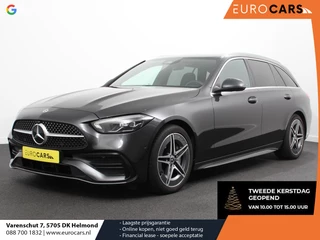 Mercedes-Benz C-klasse Estate 200 AMG Line | Climate control | Achteruitrijcamera | Wegklapbare trekhaak | Navigatie | Dodehoek assistent | LED | Sfeerverlichting | Adaptieve cruise control | Verwarmde voorstoelen | Elektrische kofferbak
