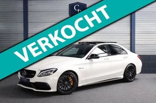 Hoofdafbeelding Mercedes-Benz C-Klasse Mercedes-Benz C-klasse AMG 63 S 510+PK KERAMISCH/KUIPSTOELEN/SFEER/PANO/LEER+S.VERWARMING/19" LMV/360 CAM/ACC/ECC/12 MDN GARANTIE!