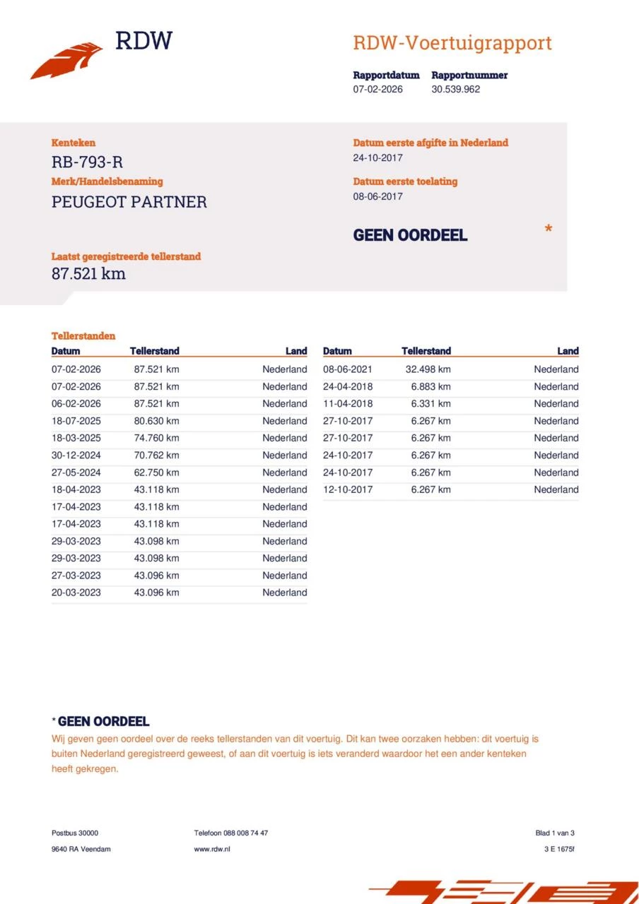 Hoofdafbeelding Peugeot Partner