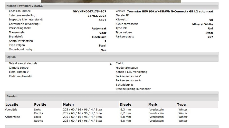 Hoofdafbeelding Nissan Townstar