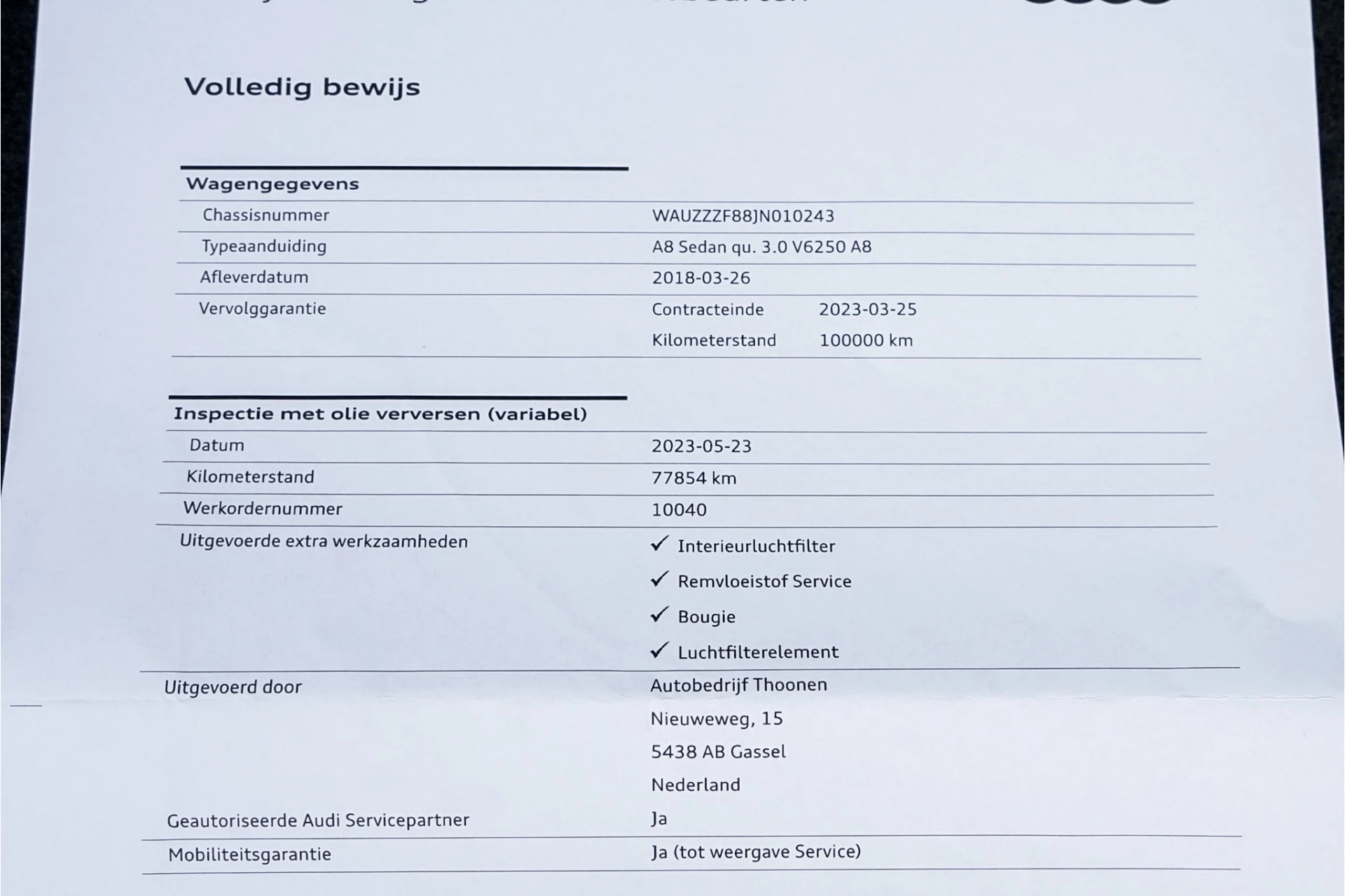 Hoofdafbeelding Audi A8