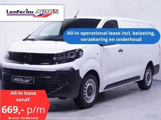 Opel Vivaro 120 pk L3H1 All-In Lease v.a. 669,- p.mnd Navi Airco, Cruise Control, Laadruimte Pakket, Nwe Model, 3-Zits