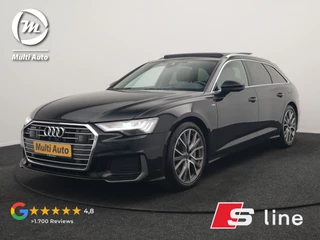 Audi A6 Avant 50 TFSI e Quattro 2x S Line PHEV 300pk Dealer O.H. | Trekhaak Af Fabriek | Panodak | Head Up | Adaptive Cruise | Matrix LED | Bang & Olufsen | Lederen Comfortzetels Memory & Ventilatie | Camera | Keyless | Blis | 20"L.M | Plug In Hybrid |