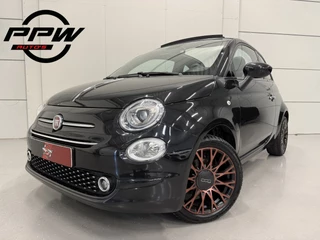 Hoofdafbeelding Fiat 500C Fiat 500C 1.2 Edition "120th" LED/CARPLAY/VIRTUAL/16"COPPER/MF-STUUR/ECC/CRUISE/PARKEERSENSOREN/BLACK ALL BLACK/NIEUWSTAAT