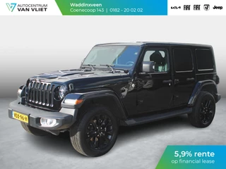 Jeep Wrangler Unlimited 2.0T Sahara | Grijs kenteken | Stoel-/Stuurverwarming | Navi |  Adapt. Cruise | Clima | Camera | Leder | Keyless | 20" Velgen