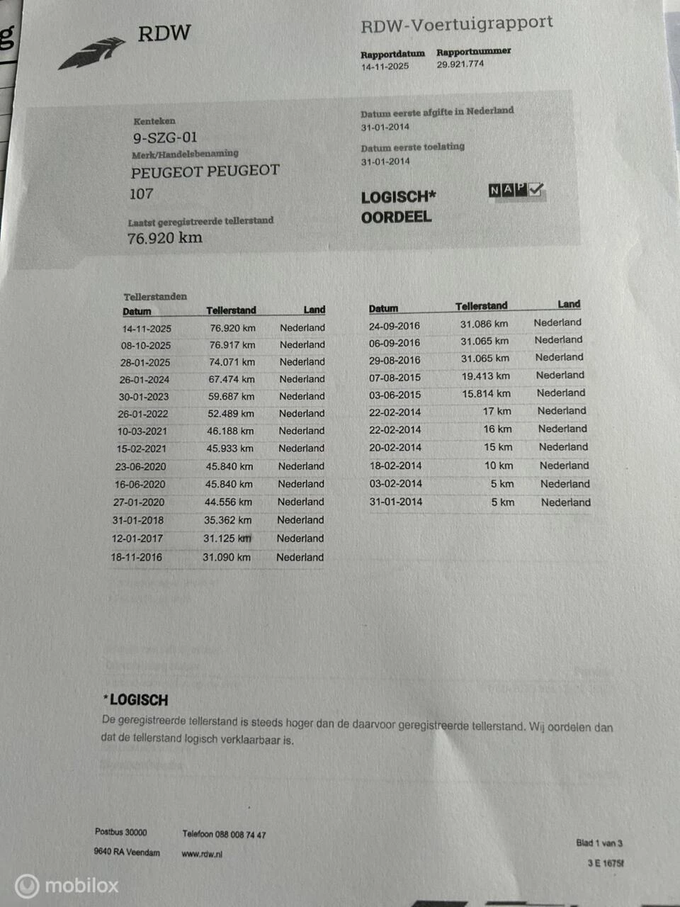 Hoofdafbeelding Peugeot 107