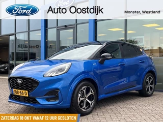 Ford Puma 1.0 EcoBoost Hybrid ST-Line 125PK Automaat NIEUW MODEL!! Afn. Trekhaak Winterpack MATRIX-LED Elek. Achteklep Adaptieve Cruise SYNC4 Keyless Navi Privacy Glass *Full Options*
