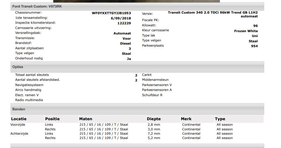 Hoofdafbeelding Ford Transit Custom