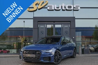 Audi A6 Avant 50 TFSIe 300pk Quattro S-line Facelift Panoramadak Bang&Olufsen *BTW* Trekhaak elec. Ascari blauw S6 diffusor Black pack