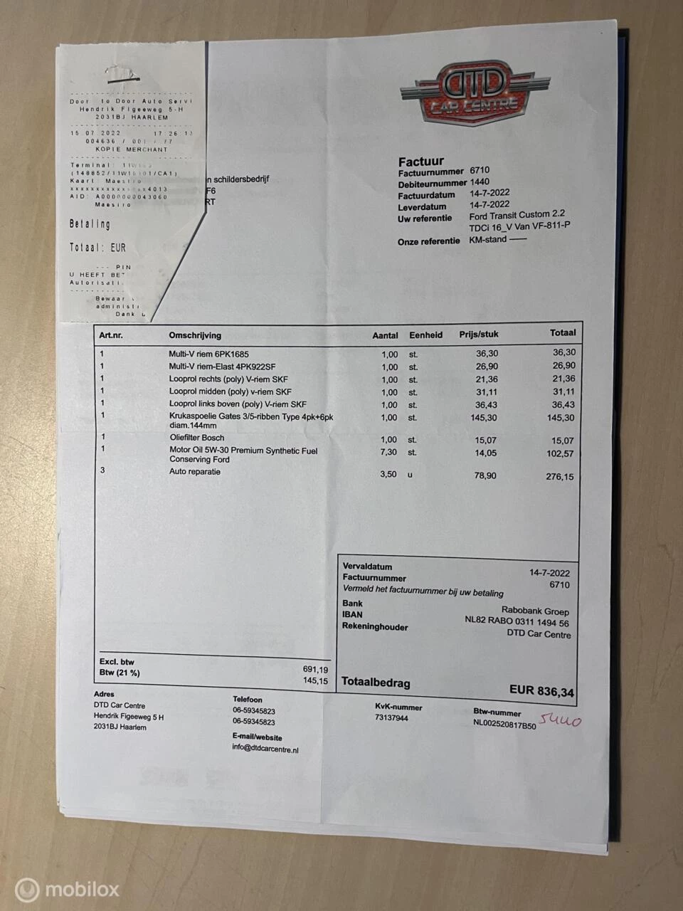 Hoofdafbeelding Ford Transit Custom