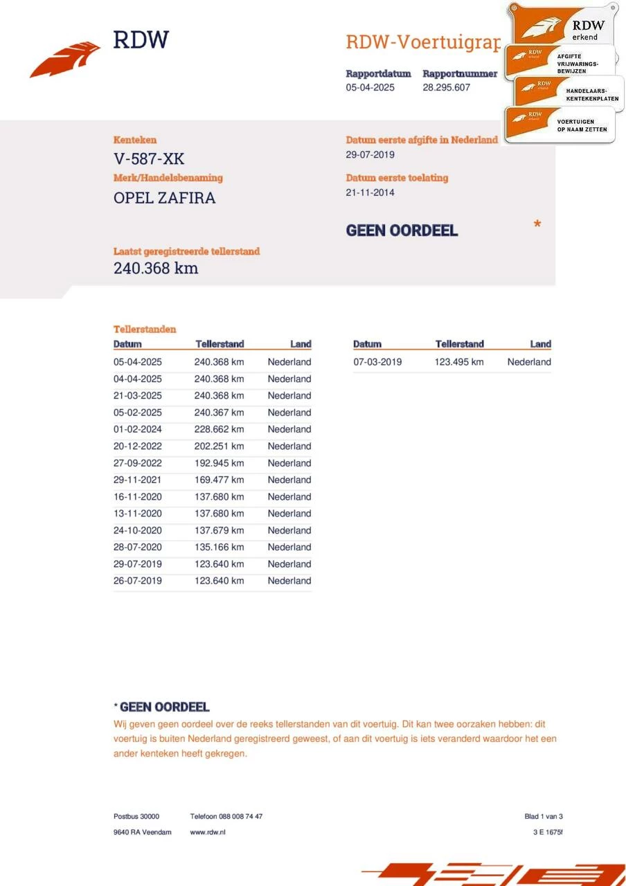 Hoofdafbeelding Opel Zafira
