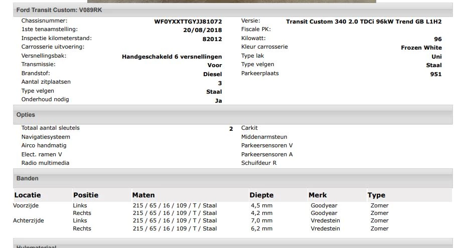 Hoofdafbeelding Ford Transit Custom