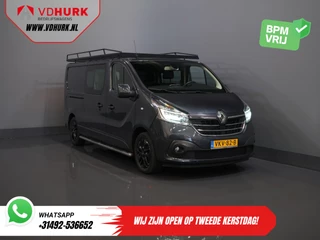 Renault Trafic 2.0 dCi 145 pk Aut. L2 DC Dubbel Cabine BPM VRIJ! 2xSchuifdeur/ LED/ Stoelverw./ Climate/ Cruise/ Imperiaal/ Sidebars/ Trekhaak/ Camera/ Navi/ 17" LMV