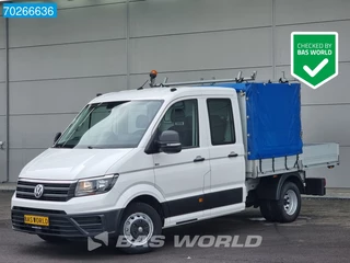 Volkswagen Crafter 177pk Open laadbak Dubbel Cabine met Kraan Dubbellucht Trekhaak Pickup Pritsche ACC Airco Cruise 1m3 Airco Dubbel cabine Trekhaak