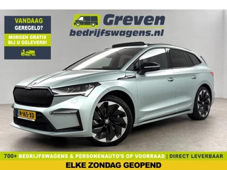 Škoda Enyaq iV 80 Sportline | ELEKTRISCH | 204PK Pano Sfeer Carplay Head up Display LED Trekhaak Virtual Navi Clima Cruise 21"LMV PDC