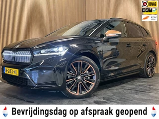 Skoda Enyaq iV 80 Founders Edition Black|90% SOH|CRYSTAL FACE|LEDER|NAVI|CAMERA|STUURVERWARMING|NAP|NL-AUTO|1e EIGENAAR|INCL.BTW|