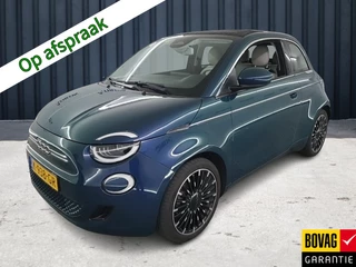 Fiat 500C La Prima 42 kWh (119 PK) 1e-Eig. & Dealer-Onderh. BOVAG-Garantie. NL-Auto. Parelmoer, Leer, Elek.-Schuifdak, Navigatie/Apple-Carplay/Android-Auto, Adaptive-Cruisecontrol, Keyless-Entry/Start, Parkeersensoren-V+A,  DAB, Lm-Velgen-17Inch, Privacy-Glas