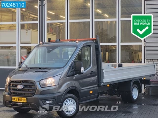 Hoofdafbeelding Ford Transit Ford Transit 165pk Open laadbak Dubbellucht Pritsche Trekhaak Airco Cruise Camera Airco Trekhaak Cruise control