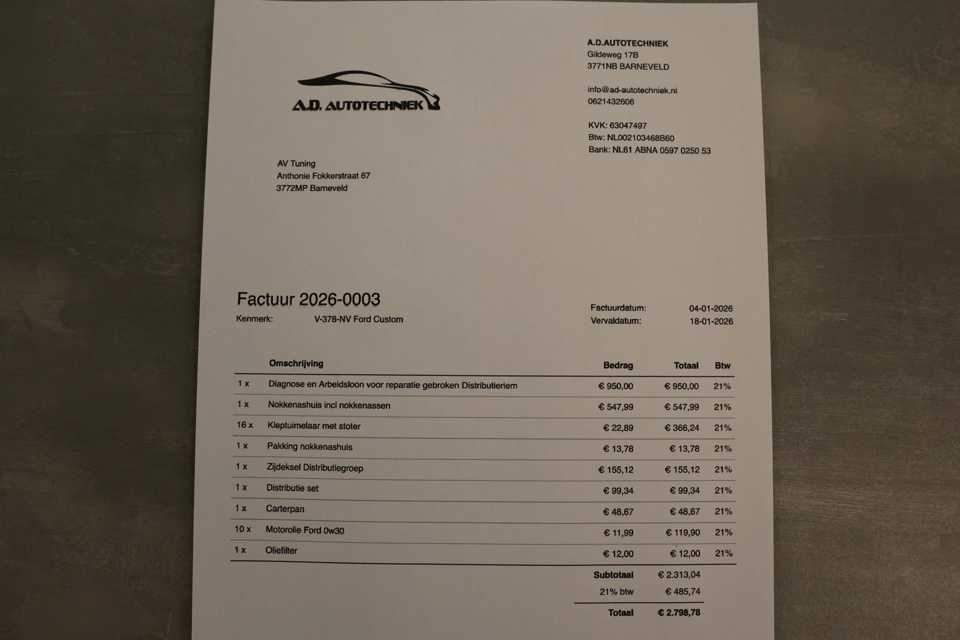 Hoofdafbeelding Ford Transit Custom