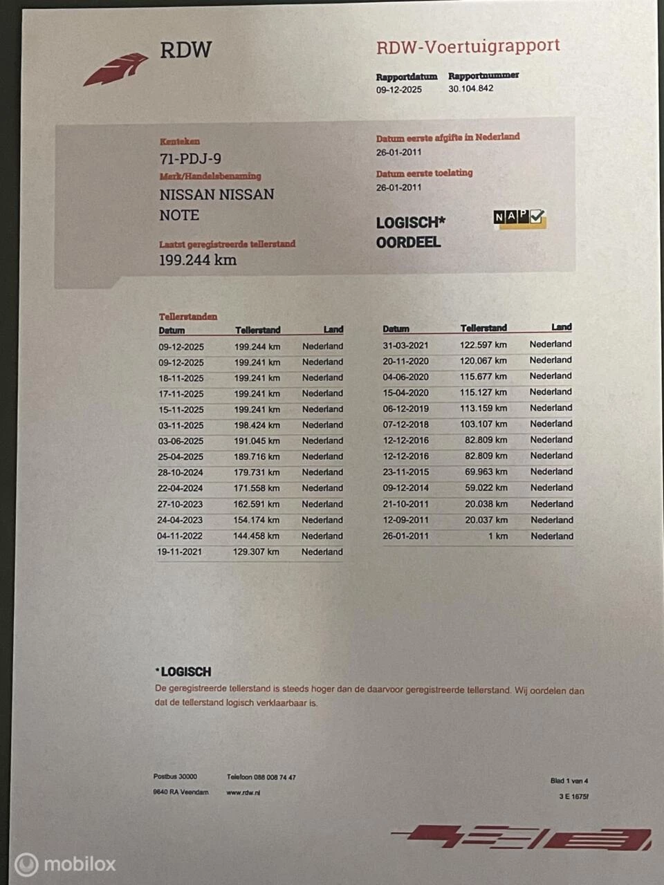 Hoofdafbeelding Nissan Note