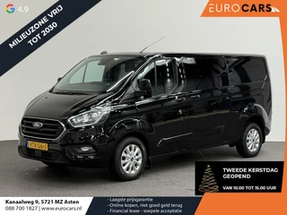 Ford Transit Custom 300 2.0 TDCI L2H1 Limited Dubbele cabine Navi Airco 2 Schuifdeuren Trekhaak PDC Camera Carplay DAB
