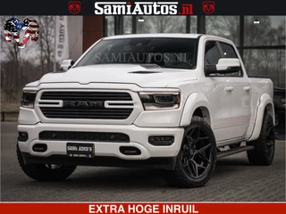 Dodge Ram Pick-Up LARAMIE SPORT | V8 5.7 402PK | Krachtige Hemi | Panorama Dak | 12' Scherm | LPG | Comfortabele Dubbele Cabine met Royale 5 Zitplaatsen | NIEUW EN BPM vrij | Nu Leverbaar uit Voorraad | Nr 2526-41272 |