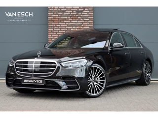 Mercedes-Benz S-Klasse 450d 4MATIC Lang AMG Line Aut9 | Airmatic | Chauffeurspakket | Achterasbesturing | Augmented HUD | Distronic+ | Burmester | Exclusief Nappa Leder | 3D-Display | Vlakkenverwarming | Zonweringspakket |