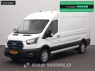 Ford e-Transit 184pk L3H2 L3 Elektrisch 68kWh 317km WLTP Navi Airco Cruise Parkeersensoren v+a SYNC4-Display CarPlay Airco Cruise control