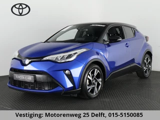Hoofdafbeelding Toyota C-HR Toyota C-HR 1.8 HYBRID STYLE BI-TONE AUTOMAAT GARANTIE 2-2032 HALF LEDER. CARPLAY NAVI. 18 INCH .PDC V+A. CAMERA.