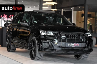 Audi Q7 55 TFSI e quattro 3x S-Line. Pano, ACC, HUD, Memory, Leder, B&O, Stuurvw, Keyless, Camera, Matrix, Sfeer, 22''!