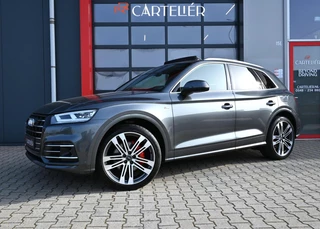 Audi Q5 55 TFSI e S-Line Quattro Competition | Luchtvering | Pano | B&O | Stoelmassage | Matrix Led | Afgevlakt Stuur | Virtual Cockpit | Alcantara | Dode Hoek | Ambient Sfeerverlichting+ | Zwenkbare Trekhaak | Camera | Keyless
